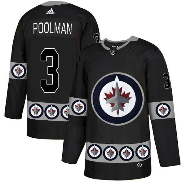 Men Winnipeg Jets #3 Poolman Black Adidas Fashion NHL Jersey
